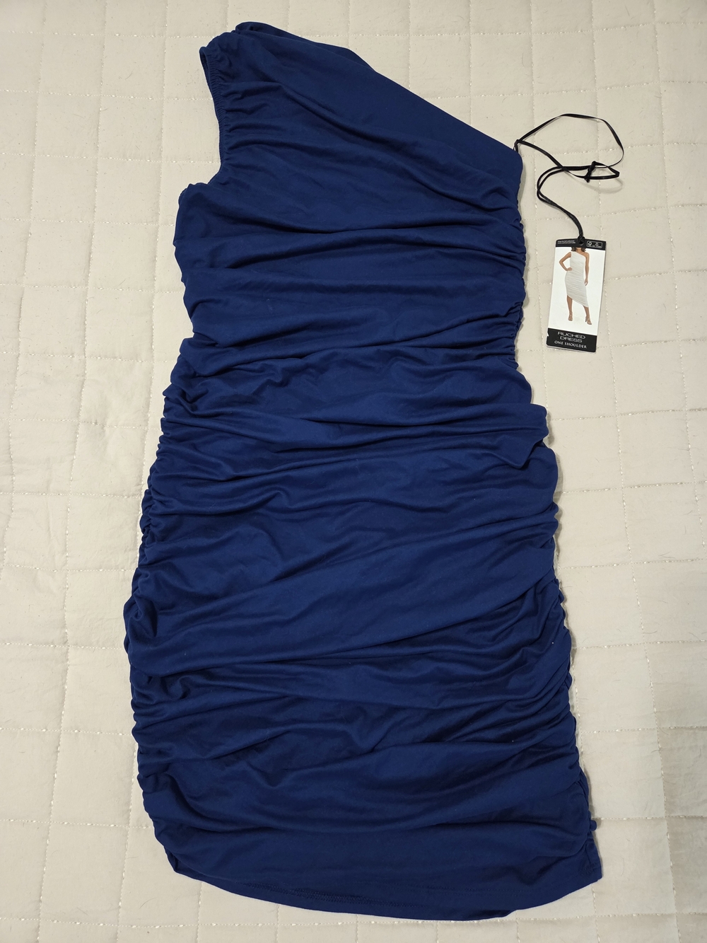 sofia by sofia vergara One-Shoulder Ruched Bodycon Dress - Navy Blue
